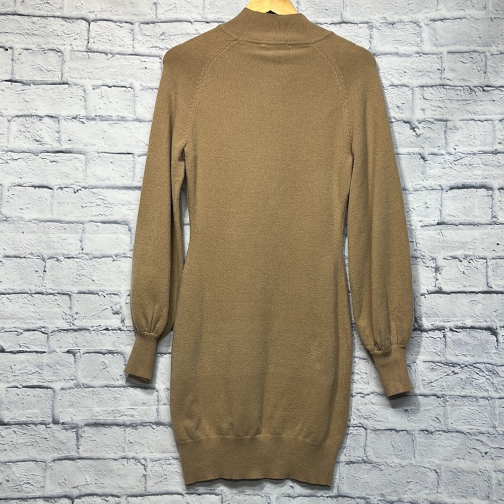NWT-EXLURA Mock Neck Ribbed Long Sleeve Bodycon Pullover Dress - Picture 6 of 6